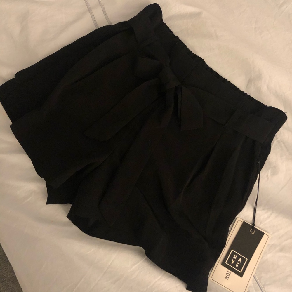 Black Ribbon Shorts (S/M) NWT